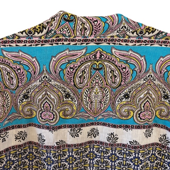 Chico’s Open Front Topper Jacket – Multicolor Boho Patchwork Size 2 (US 12/14) - Picture 5 of 10